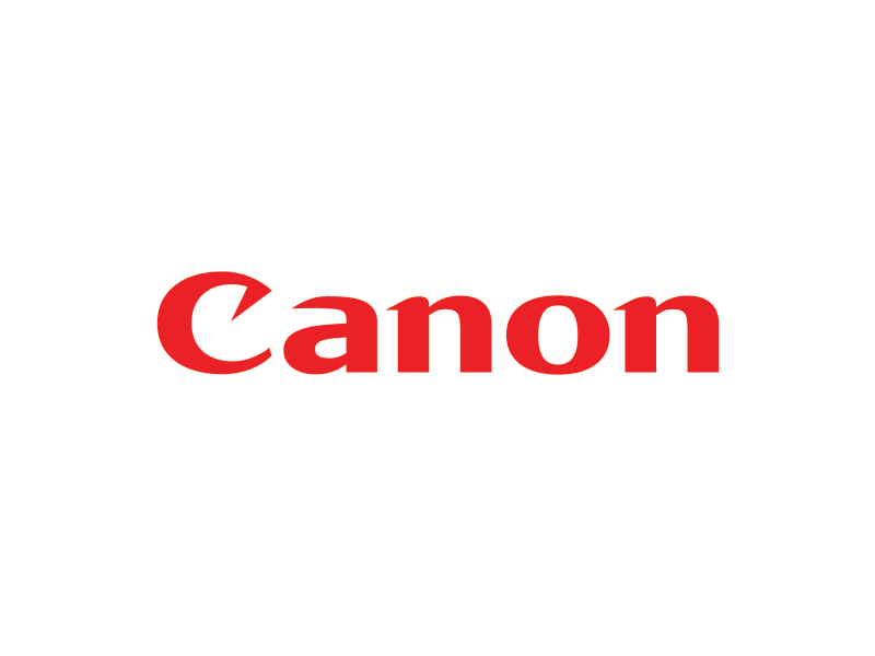 Logo Canon czerwone na białym tle