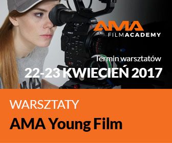 Kobieta operator z kamerą filmową na warsztatach AMA Young Film