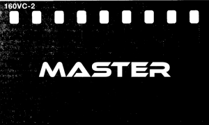 Czarno-białe zdjęcie pasków filmowych z napisem Master