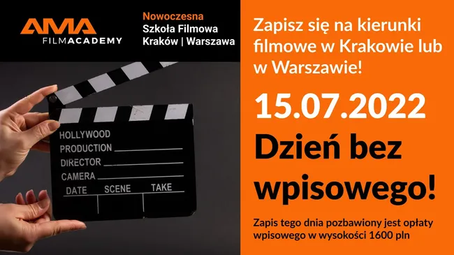 Promocja szkoły filmowej AMA Film Academy na dzień otwarty bez wpisowego