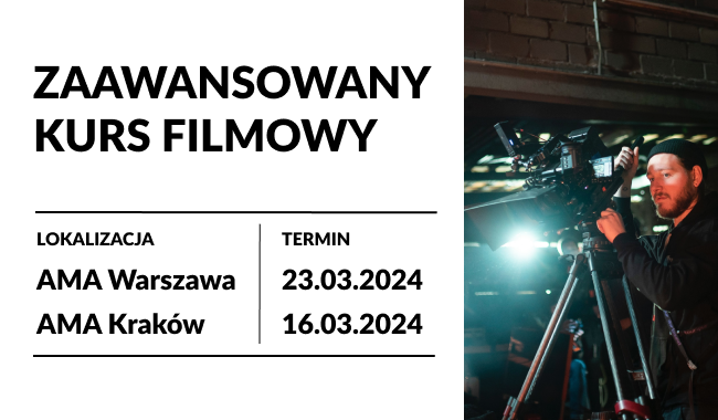 Operator filmowy pracuje przy kamerze z profesjonalnym oświetleniem na planie filmowym