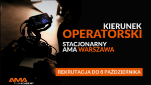 Profesjonalny sprzęt filmowy kamera oświetlenie studio rekrutacja operatorski