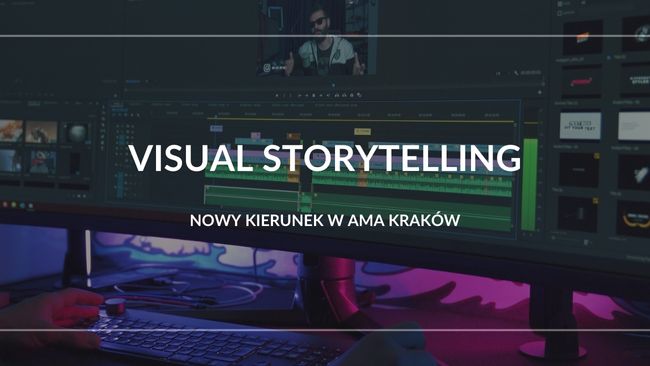 Pracownia edycji wideo z monitorem i kolorowym oświetleniem LED w tle