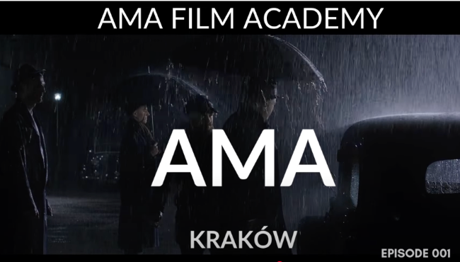 AMA Film Academy Kraków, szkoła filmowa, episode 001, podeszczowa nocna scena